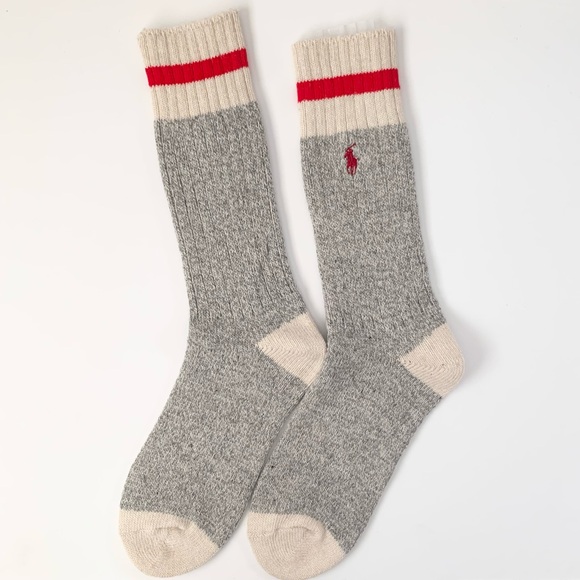 Long thick wool blend ragg boot socks (vintage sock monkey style) - Picture 1 of 16